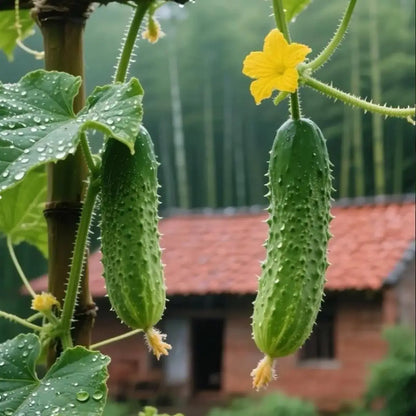 Dark Green Cucumber with Dense Spines Seeds